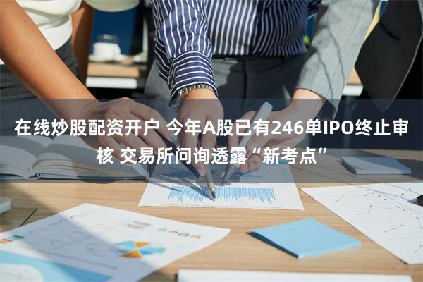 在线炒股配资开户 今年A股已有246单IPO终止审核 交易所问询透露“新考点”
