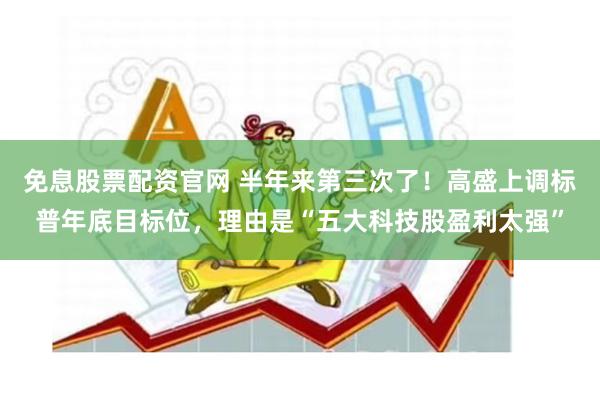 免息股票配资官网 半年来第三次了！高盛上调标普年底目标位，理由是“五大科技股盈利太强”