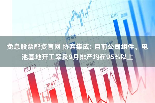 免息股票配资官网 协鑫集成: 目前公司组件、电池基地开工率及9月排产均在95%以上